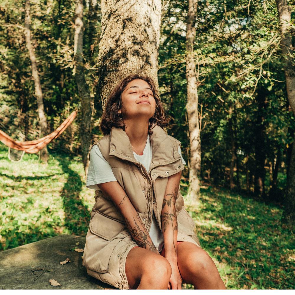 woman smiling in nature