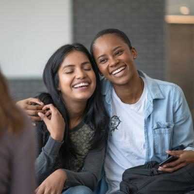 women hugging